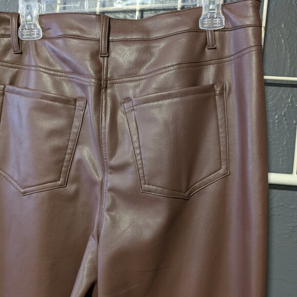BNWT Addition Elle Brown Faux Leather Straight Leg Pants. Size 14 - Picture 5 of 5